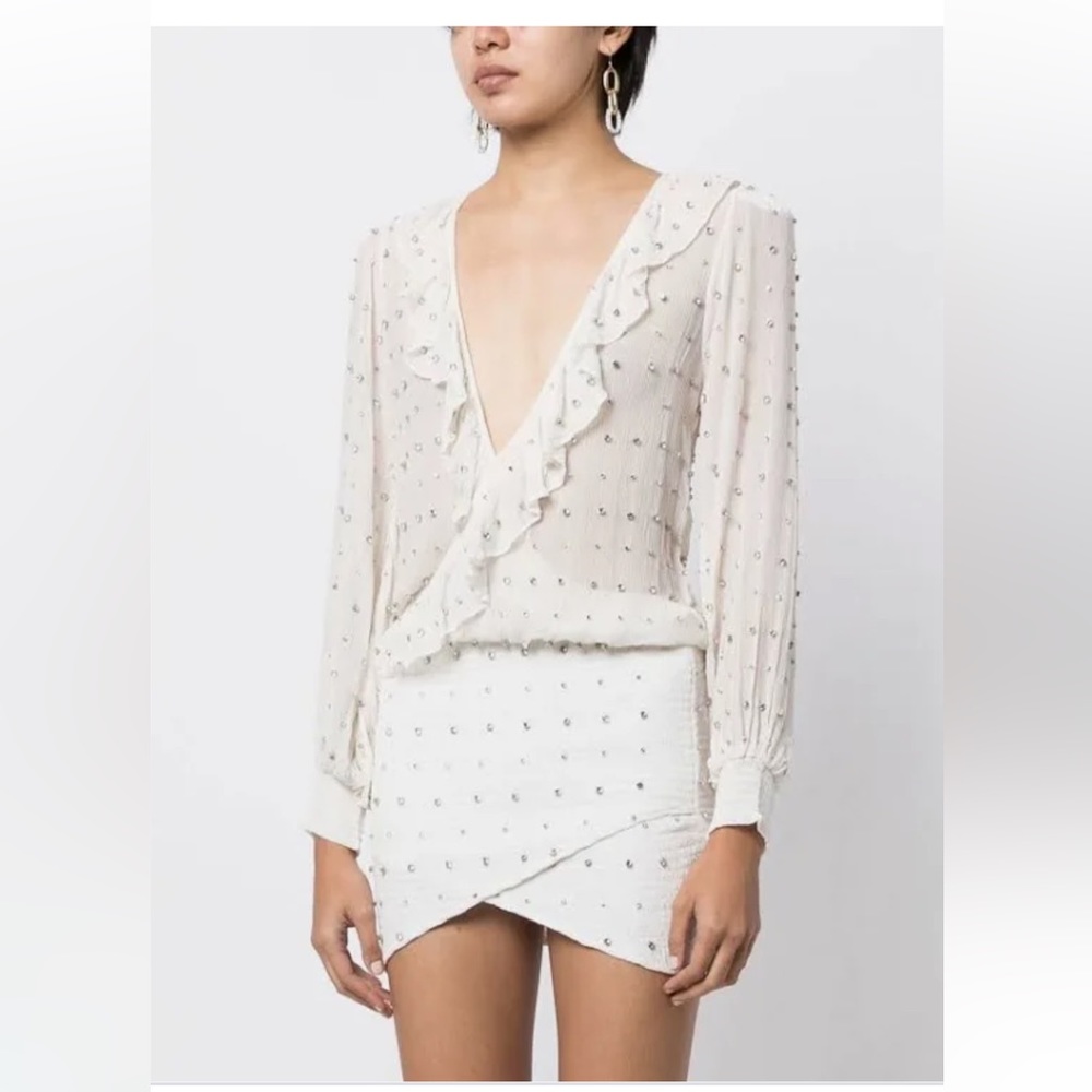 Retrofete Lennon Embellished Silk Chiffon Dress